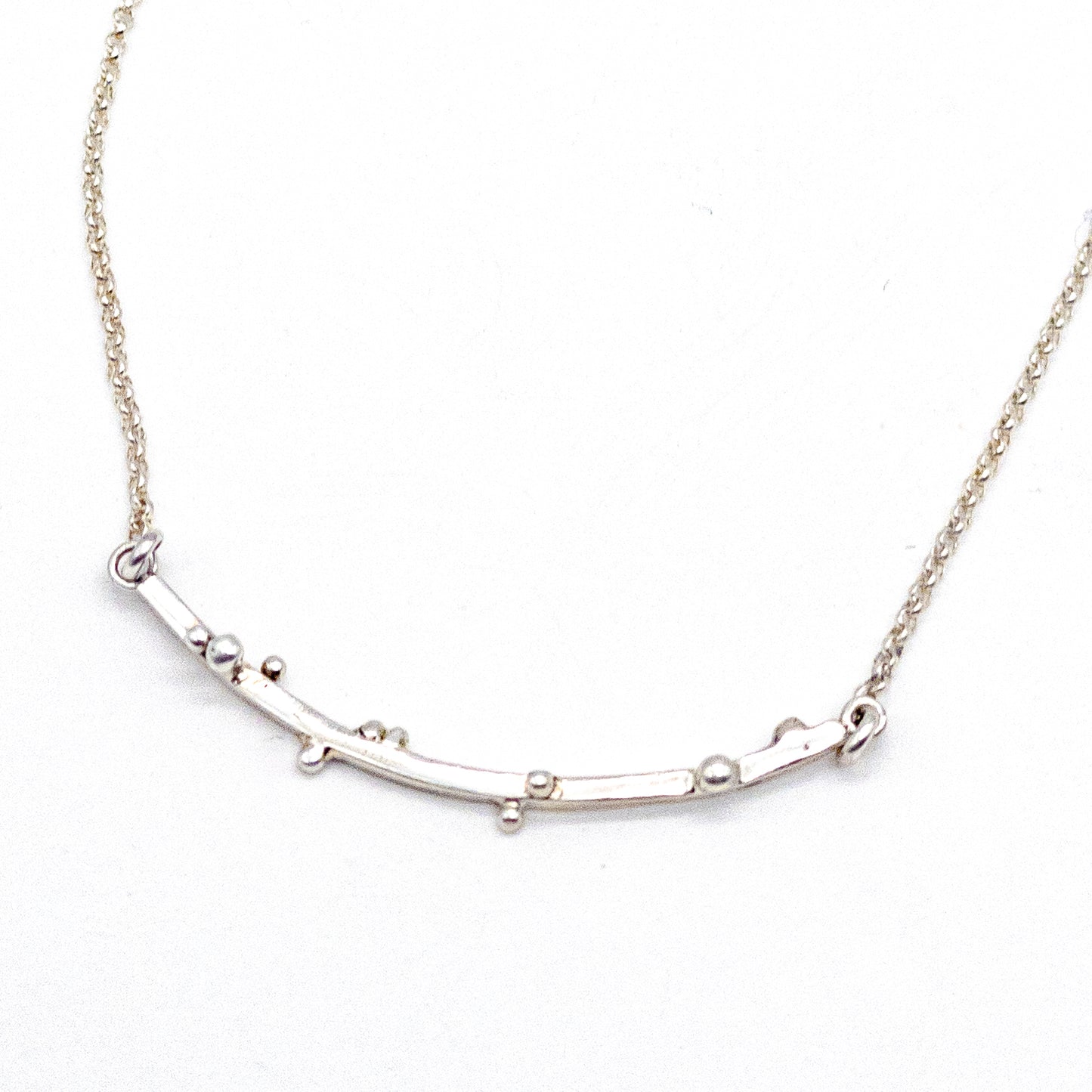 Pebble Bar Necklace Sterling Silver