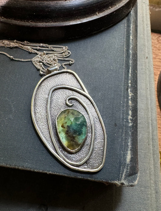 Peruvian Opal and Sterling Silver Tidepool Necklace