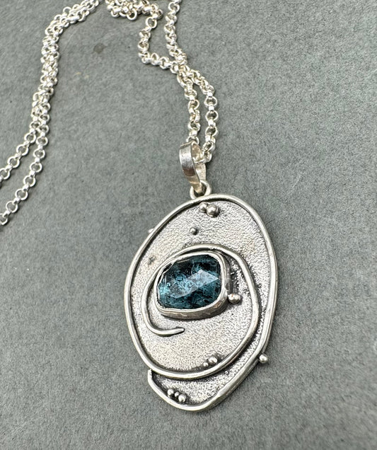 Kyanite and Sterling Silver Tide Pool