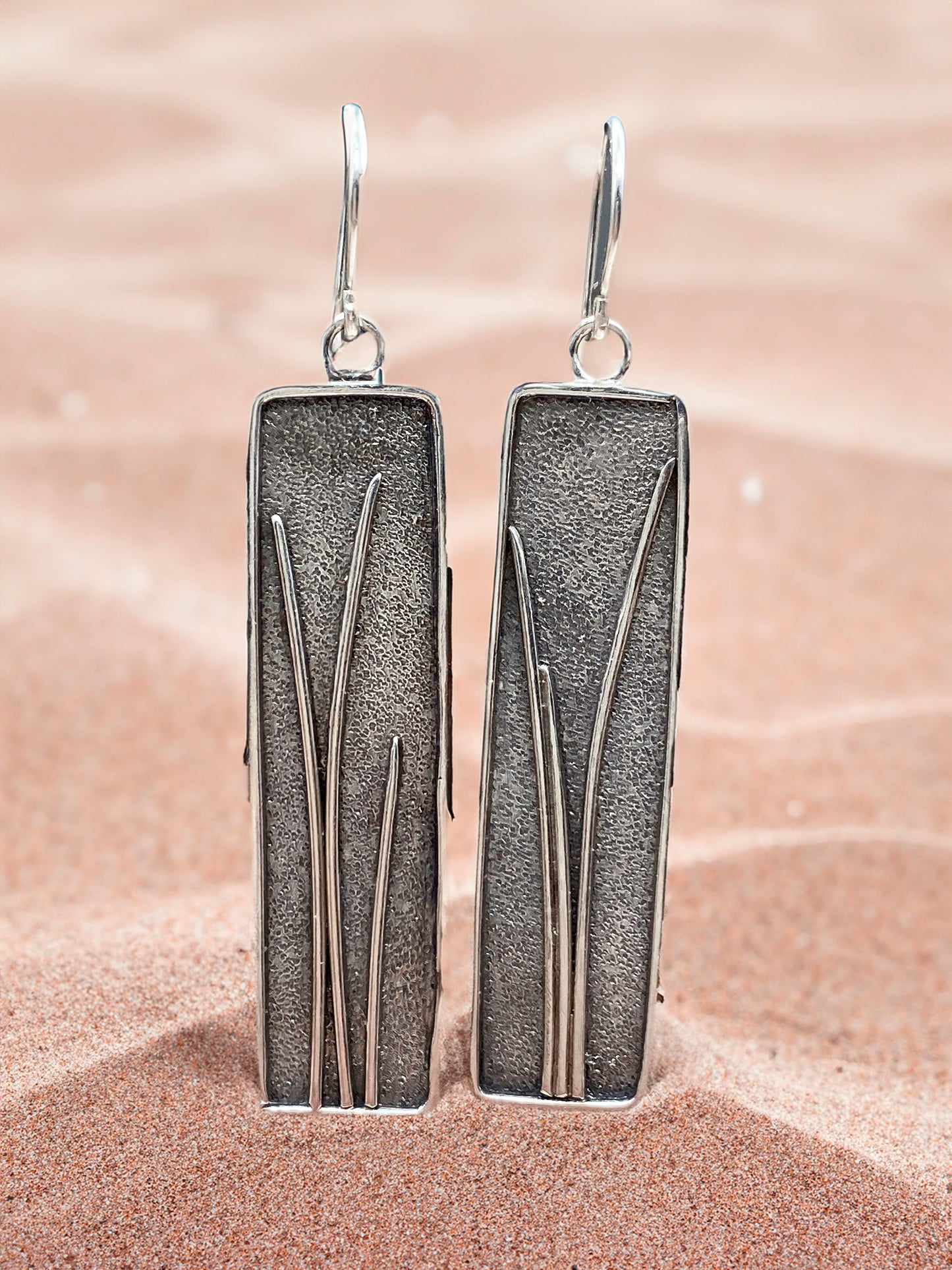 Beach Grass Sterling Silver Earrings