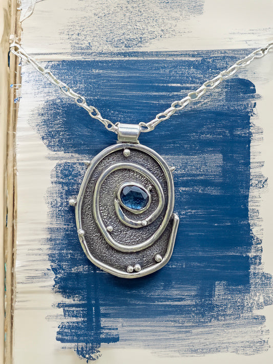 Deep Blue Sea Spinel and Sterling Signature Tidepool Design
